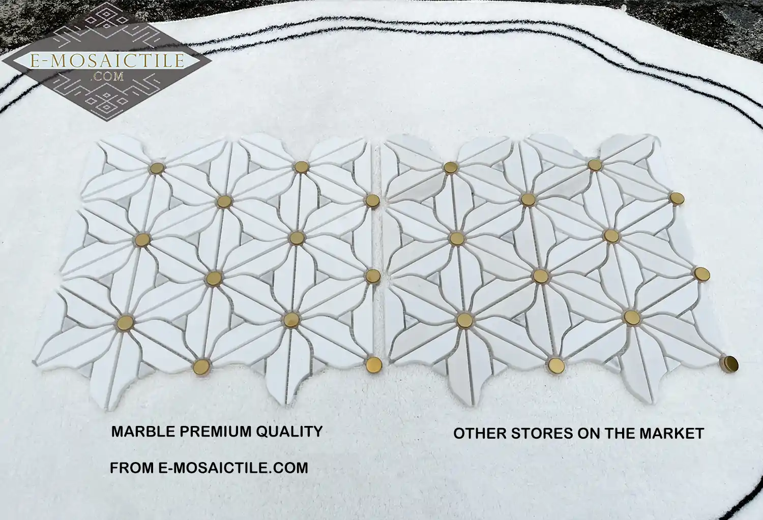 White Marble Tiles Flower Tiles Emosaictile 4 10.28